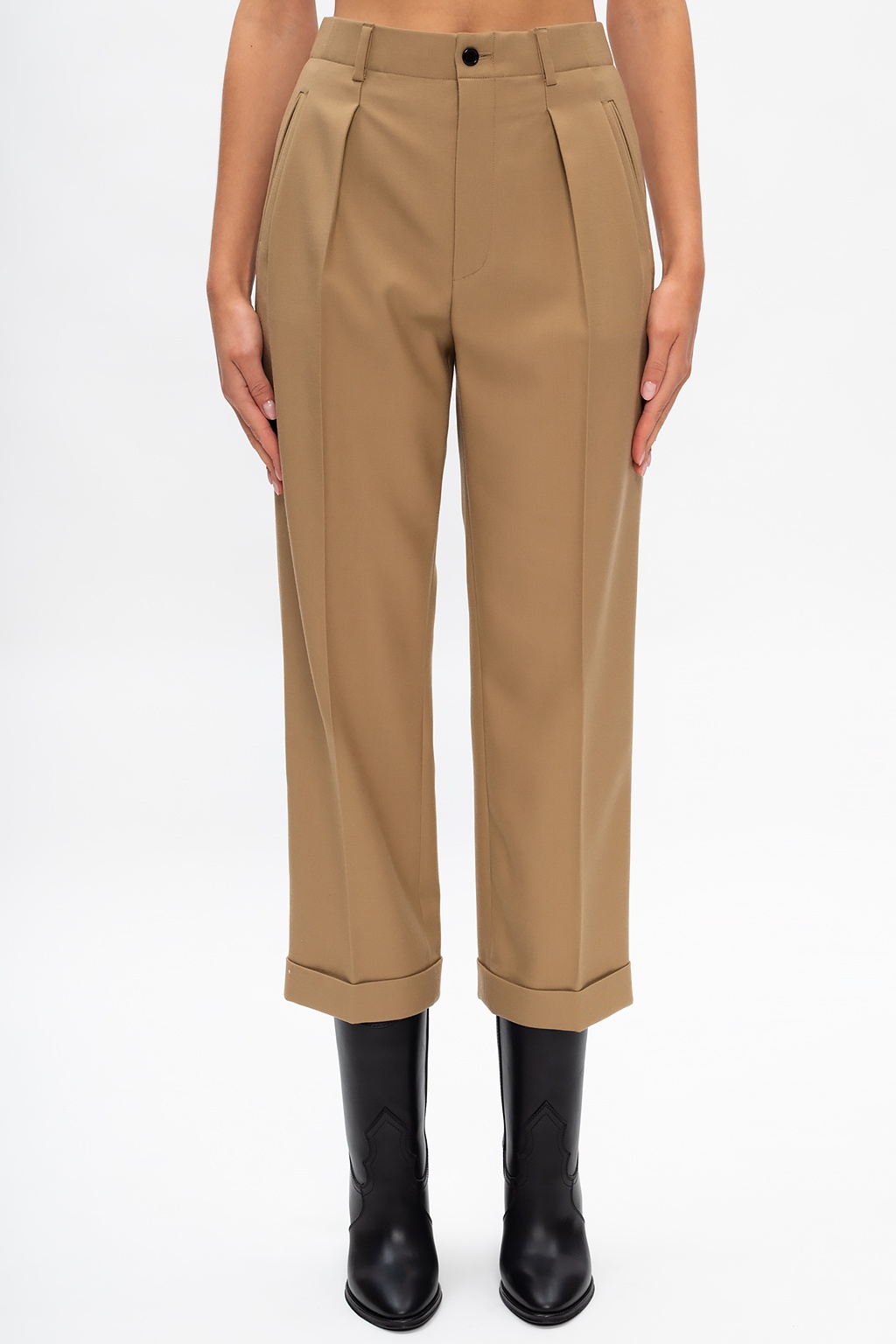 Saint Laurent Wool pleat-front trousers